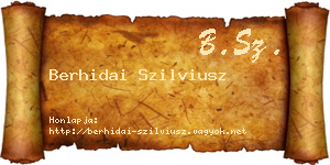 Berhidai Szilviusz névjegykártya